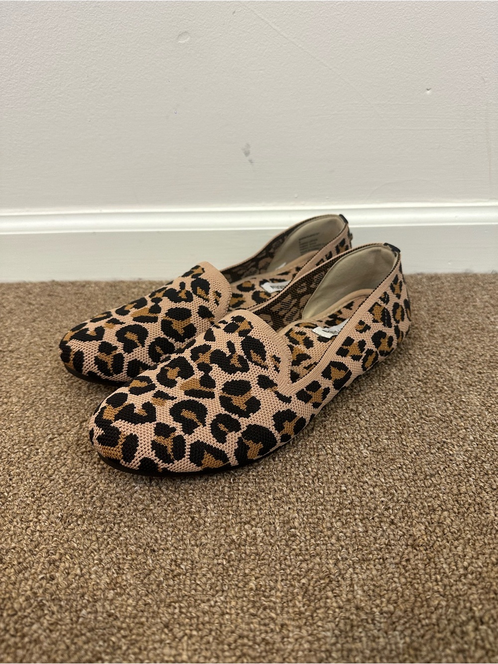 Steve Madden Leopard Print Knit Flat Loafers Size 9 Women's